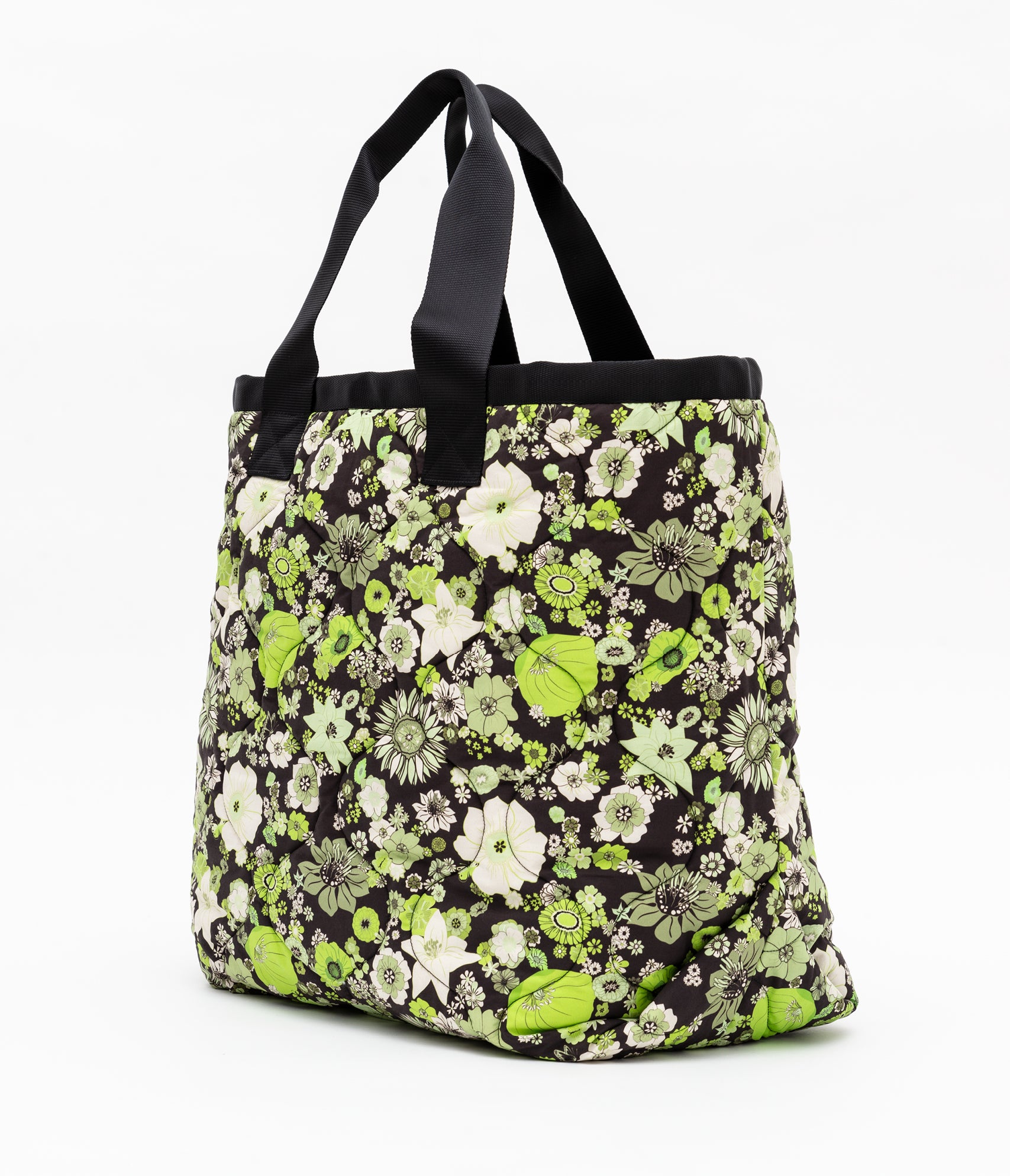 Green Field of Flower padded tote