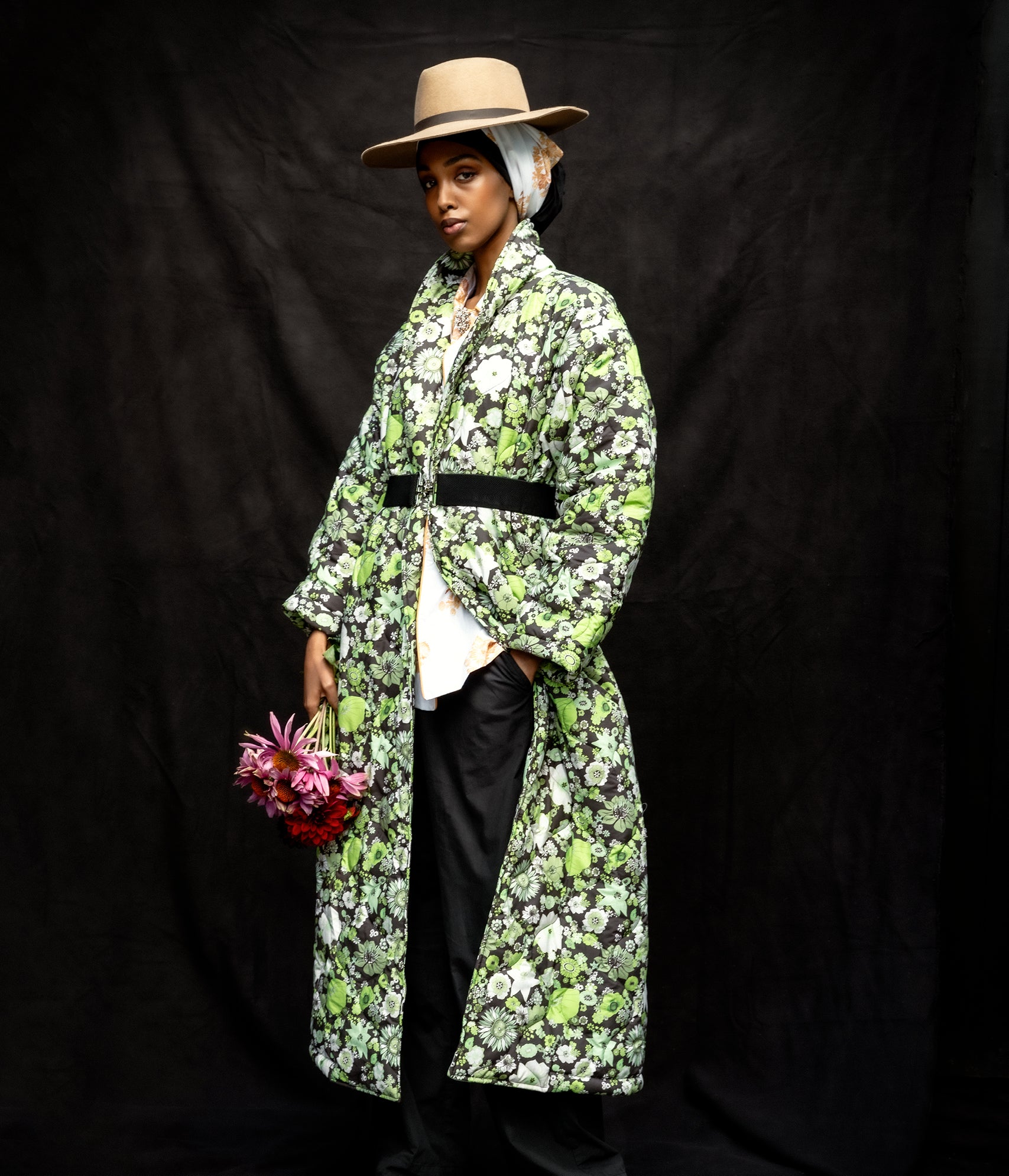 Green Field of Flowers morning coat