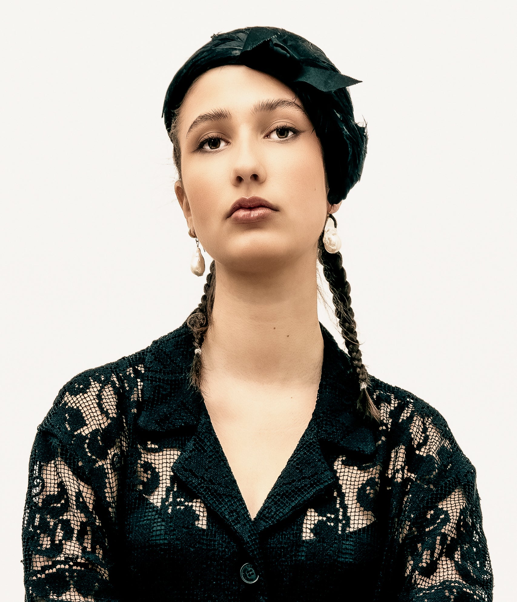 Lace Bowling Shirt Black