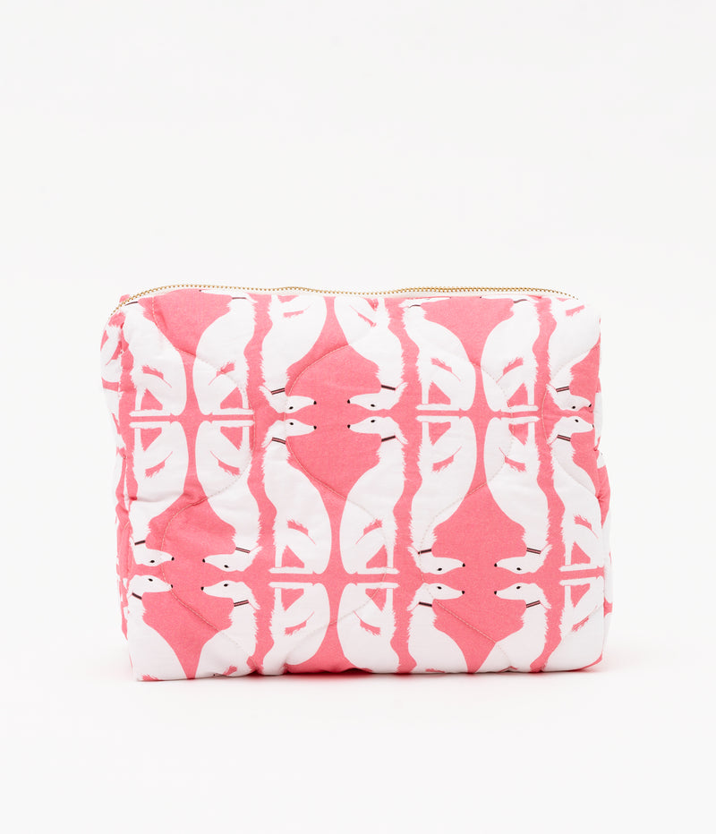 Pink Saluki padded pouch