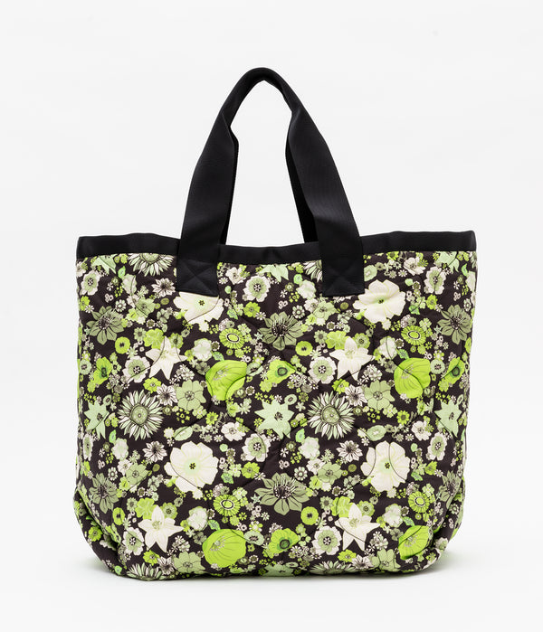 Green Field of Flower padded tote